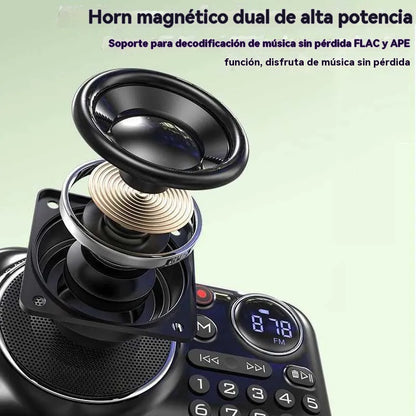 🎁【Oferta por tiempo limitado】Reproductor de música con radio Bluetooth portátil, puede insertar tarjetas y unidades flash USB【Autenticidad garantizada】
