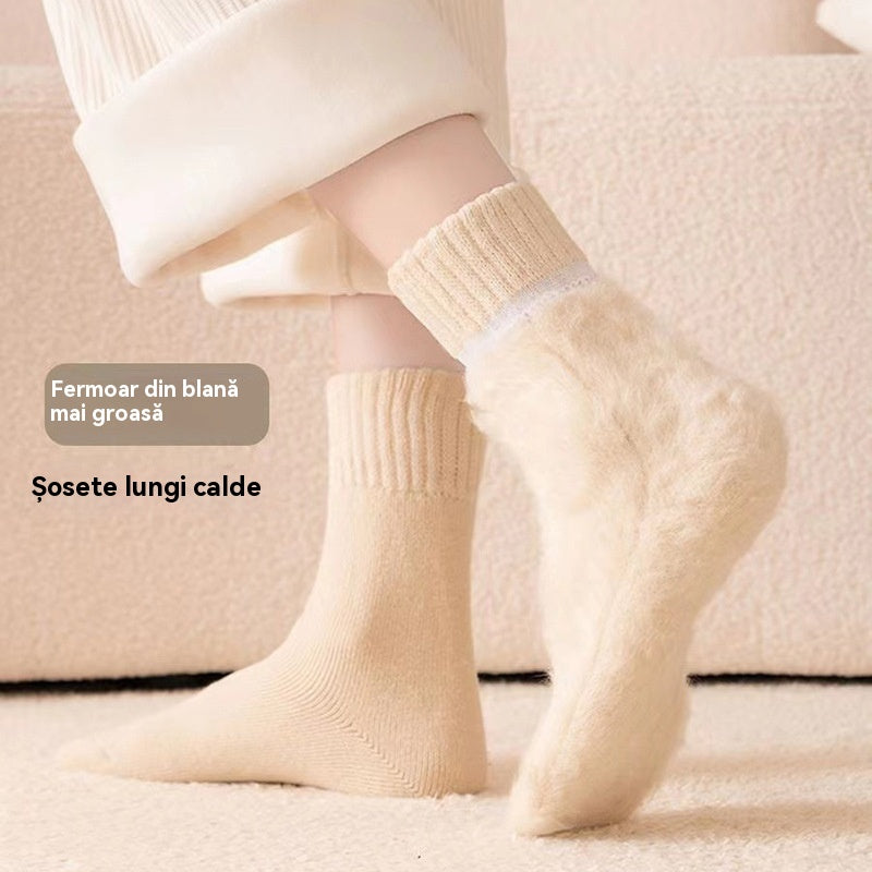 🔥【Cumpără 6, primești 6 gratis】🧦Șosete groase și călduroase din lână pentru iarnă, super groase și călduroase, elastice, mărimea 35-42