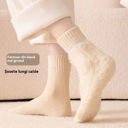 🔥【Cumpără 6, primești 6 gratis】🧦Șosete groase și călduroase din lână pentru iarnă, super groase și călduroase, elastice, mărimea 35-42