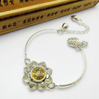 🎁🥰🌸 Náramok s 925 mincovými sasankami a lotosom pre šťastie
