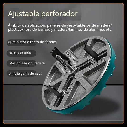 Sierra de corona ajustable con diámetro de 45 mm a 130 mm. Herramienta de corte para carpintería.