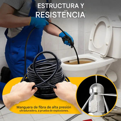 🔗Utilizado con una hidrolavadora de alta presión, desatasca y elimina eficazmente las tuberías obstruidas 💧Imprescindible en cualquier hogar