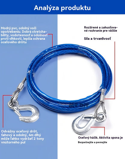 ⛓️🚗【4m 5 ton】Ťažné lano pre auto, ťažné lano, záchranné lano, bezpečnostné príslušenstvo