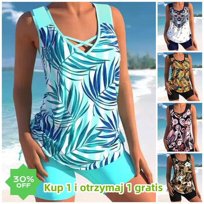 🔥【Zadnji dan - 50% popusta!】【S-5XL】🩱 Moderan brzosušeći dvodijelni kupaći kostim s printom: udoban i elegantan, savršen izbor za ljeto 🌊🌴