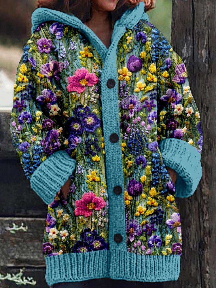 🔥🩰🎀【S-6XL】Nueva colección otoño/invierno 2025. Chaqueta retro de alta calidad, amplia, con capucha y botones.