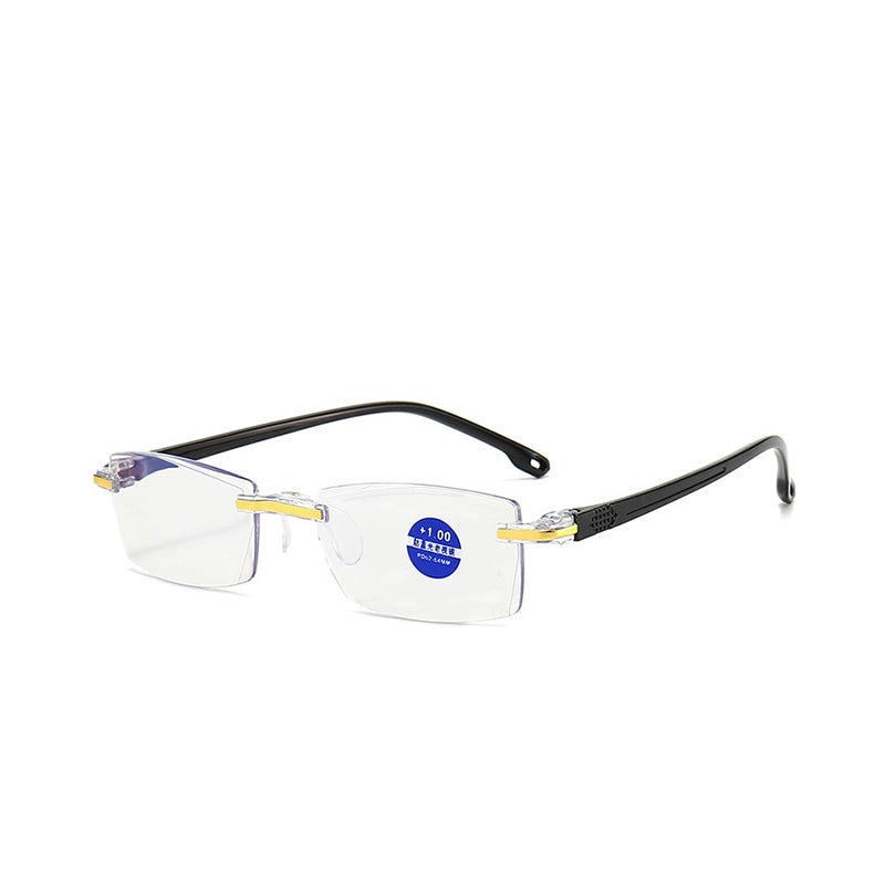 1 par za 22 € 🧐👓️ Elegantne naočale za čitanje s blokiranjem plave svjetlosti; dizajn bez okvira koji smanjuje naprezanje očiju i sprječava kratkovidnost; prikladne za muškarce i žene.