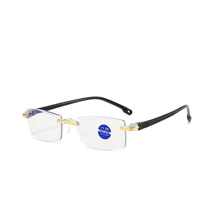 1 par por 26 € 🧐👓️ Elegantes gafas de lectura con filtro de luz azul; diseño sin montura para reducir la fatiga visual y prevenir la miopía; aptas tanto para hombres como para mujeres.