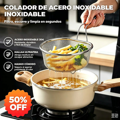 🔥🥳50% DE DESCUENTO🥗🍲Cesta de filtro de malla de acero inoxidable