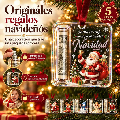 🎄 Adorno navideño para regalar dinero ✨ Un adorno para el árbol de Navidad que oculta billetes: un regalo navideño creativo y sorprendente.