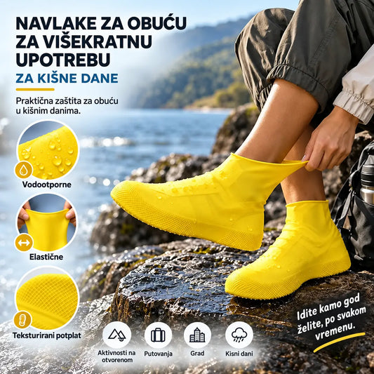 【2 para za 22 €】Spriječi da ti se tenisice smoče! Izdržljive vodootporne navlake za obuću: neklizajuće i sklopive – savršene za nošenje u torbi 🌧️