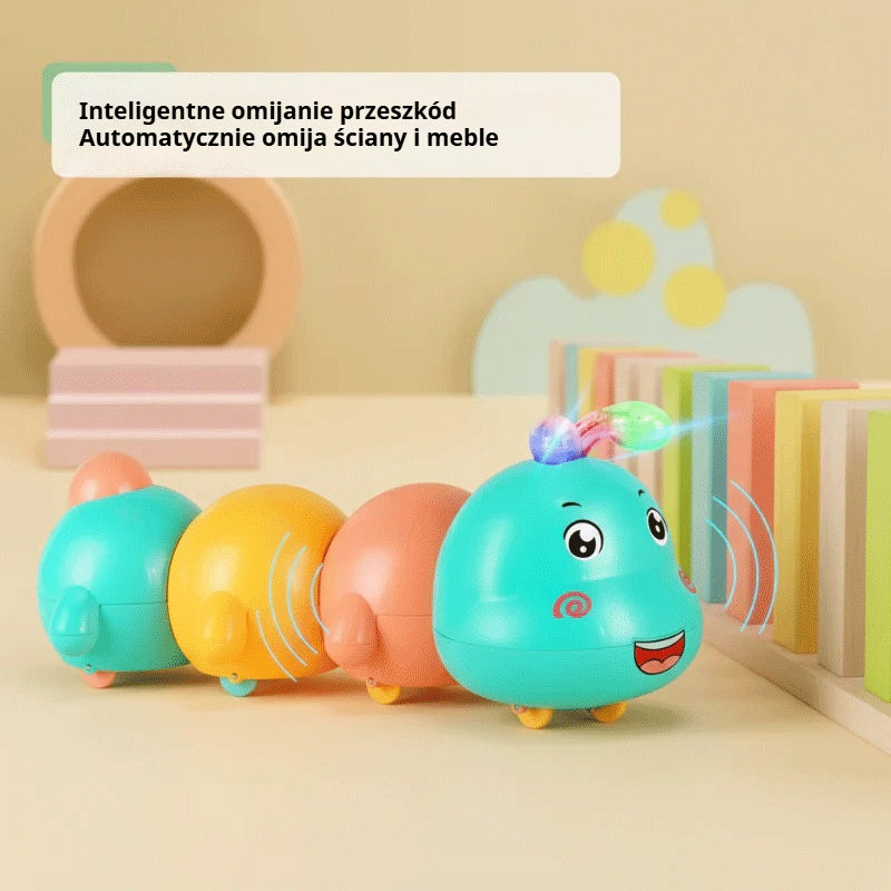 🐛Zabawek dla niemowląt w kształcie gąsienicy, poruszający się i emitujący światło