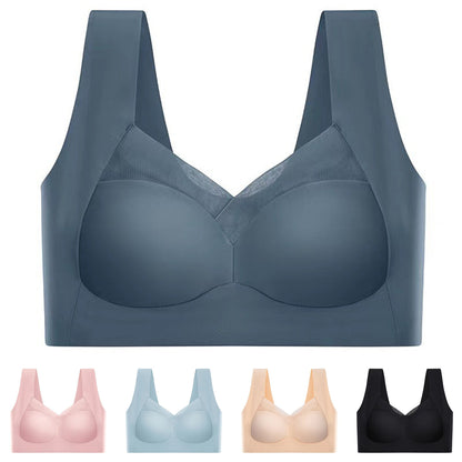 🎽【Kúp 1, zadarmo 4】Novinka 2025: Ľadová hodvábna bezšvová podprsenka – tenká, zhromažďujúca, pohodlná a priedušná