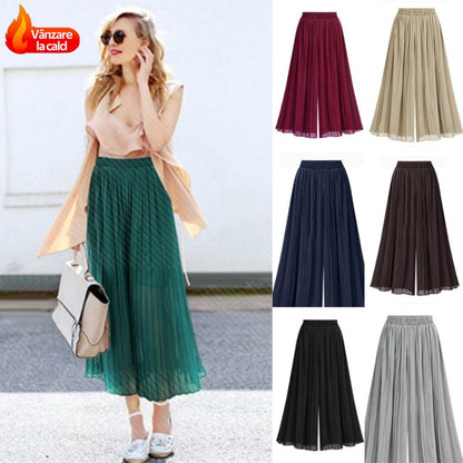 💖【M-5XL】Pantaloni largi, cu nouă puncte de pliere, casual 