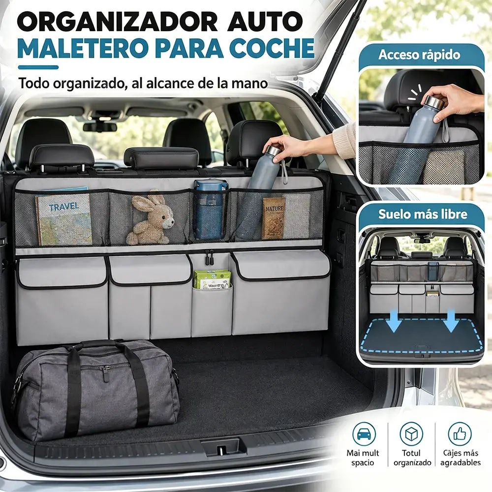 🚗🧰 Bolsa Organizadora para Maletero de Coche | Gran Capacidad, Resistente y Colgante para Guardar Herramientas y Accesorios
