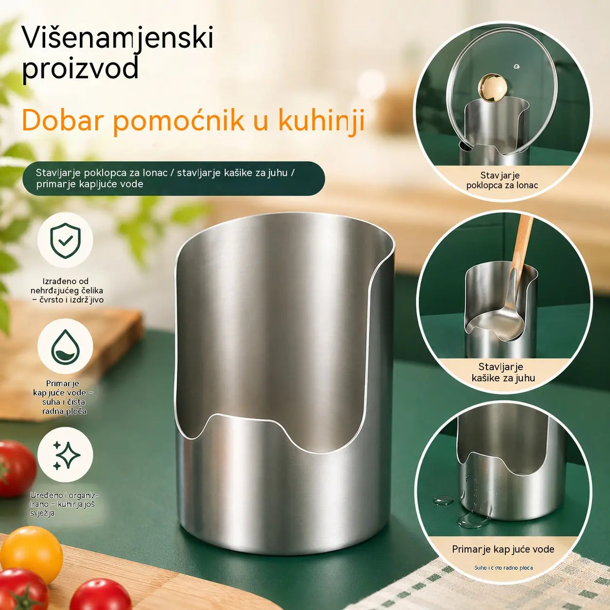 ⏰🔥 50% popusta na ograničeno vrijeme! 🥄 Višenamjenski organizator za kuhinjski pribor: sve će vam biti organizirano i nadohvat ruke ✨🏠