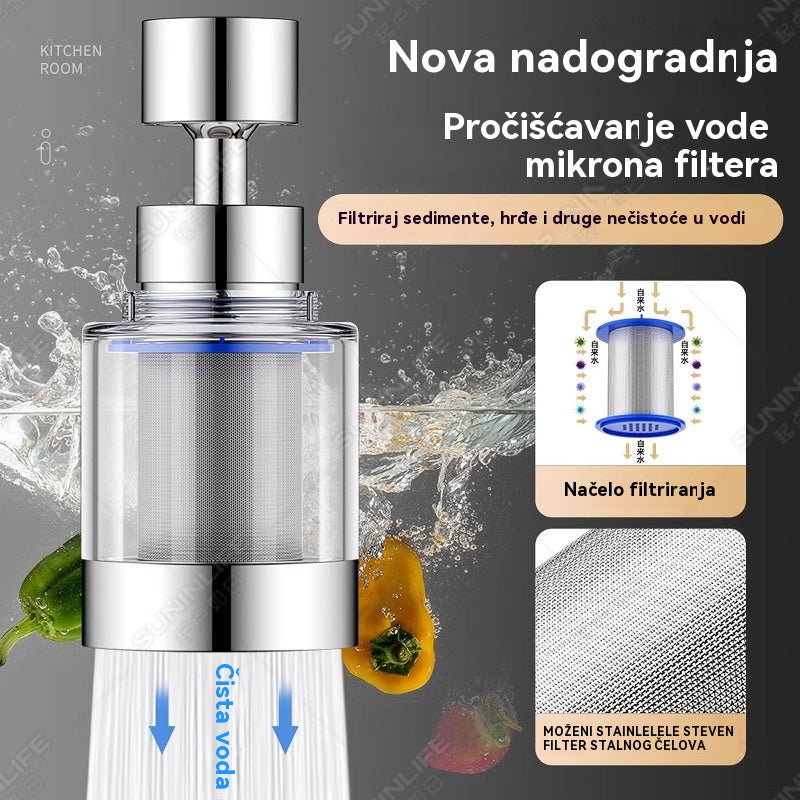 ✨💦【Kupi 1, dobiješ 1 gratis】Univerzalni aerator-filter s međuspojem od nehrđajućeg čelika