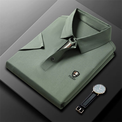👔【M-4XL】Verano 2026 Nuevo polo casual con solapa de media manga de seda helada