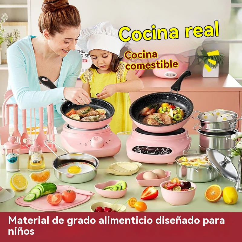 🎁【El mejor regalo para niños】👨‍🍳 Mini juguete de cocina para niños, cocinable y comestible