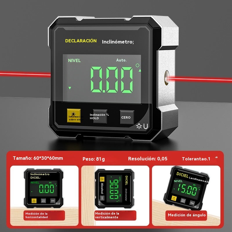 【📢📢¡El precio más bajo por tiempo limitado! 💥】Nivel láser electrónico magnético de cuatro lados y doble cara