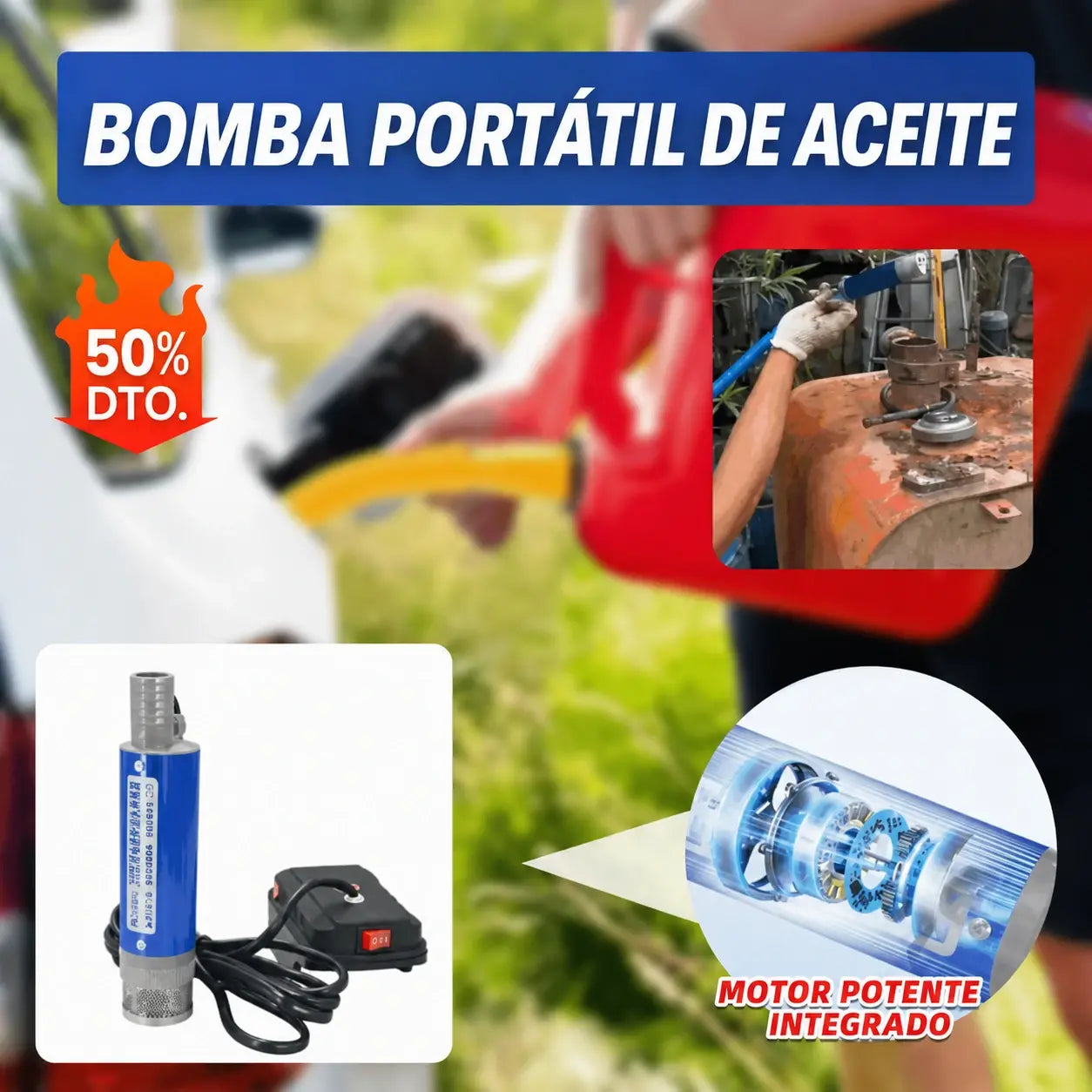 【Bomba eléctrica de aceite】Nueva bomba de aceite Denaqi de 21 V con batería de litio, bomba de doble uso para aceite y agua, batería de litio