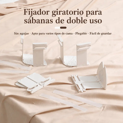 Juego de 4 piezas-28€-Sujetadores de sábanas: clips antideslizantes, invisibles y sin agujas que fijan las sábanas y las sábanas bajeras por las esquinas para evitar que se muevan.