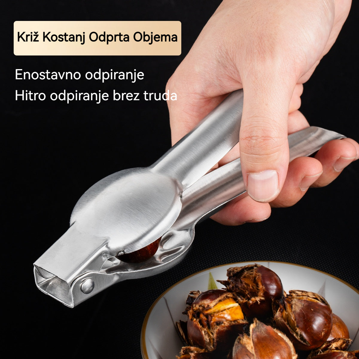 🌰🔥[Kupite 1, dobite 1 gratis]-Odpirač za kostanj, enostavno se odpre z enim samim pritiskom, ne bo poškodoval vaših rok.
