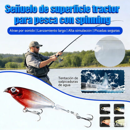 🔥【5 piezas】Señuelo de Superficie Profesional con Hélice Giratoria de 360°