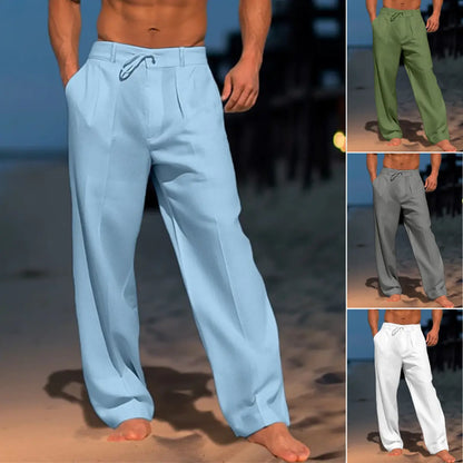 🏖️👖【Descuento de verano – 50% 🔥】【S–3XL】😍 Pantalones casuales de lino para hombre en tallas grandes, cómodos y transpirables, ideales para el día a día y las vacaciones.