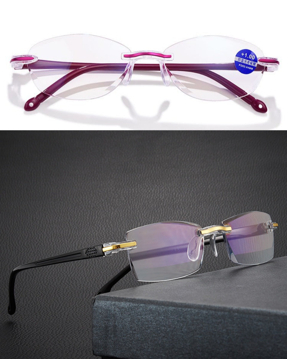 👓Gafas de lectura con luz azul de diamante de alta definición para hombres y mujeres