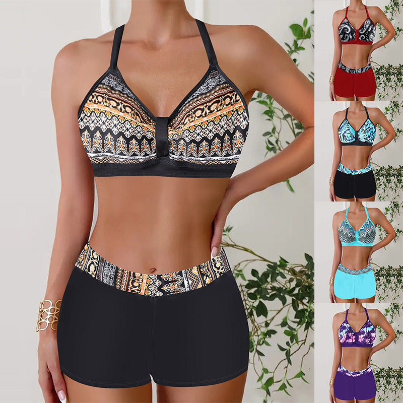 🏖️👙【50% de descuento por tiempo limitado】🌴【S-5XL】Conjunto de traje de baño estampado de vacaciones en la playa 2026