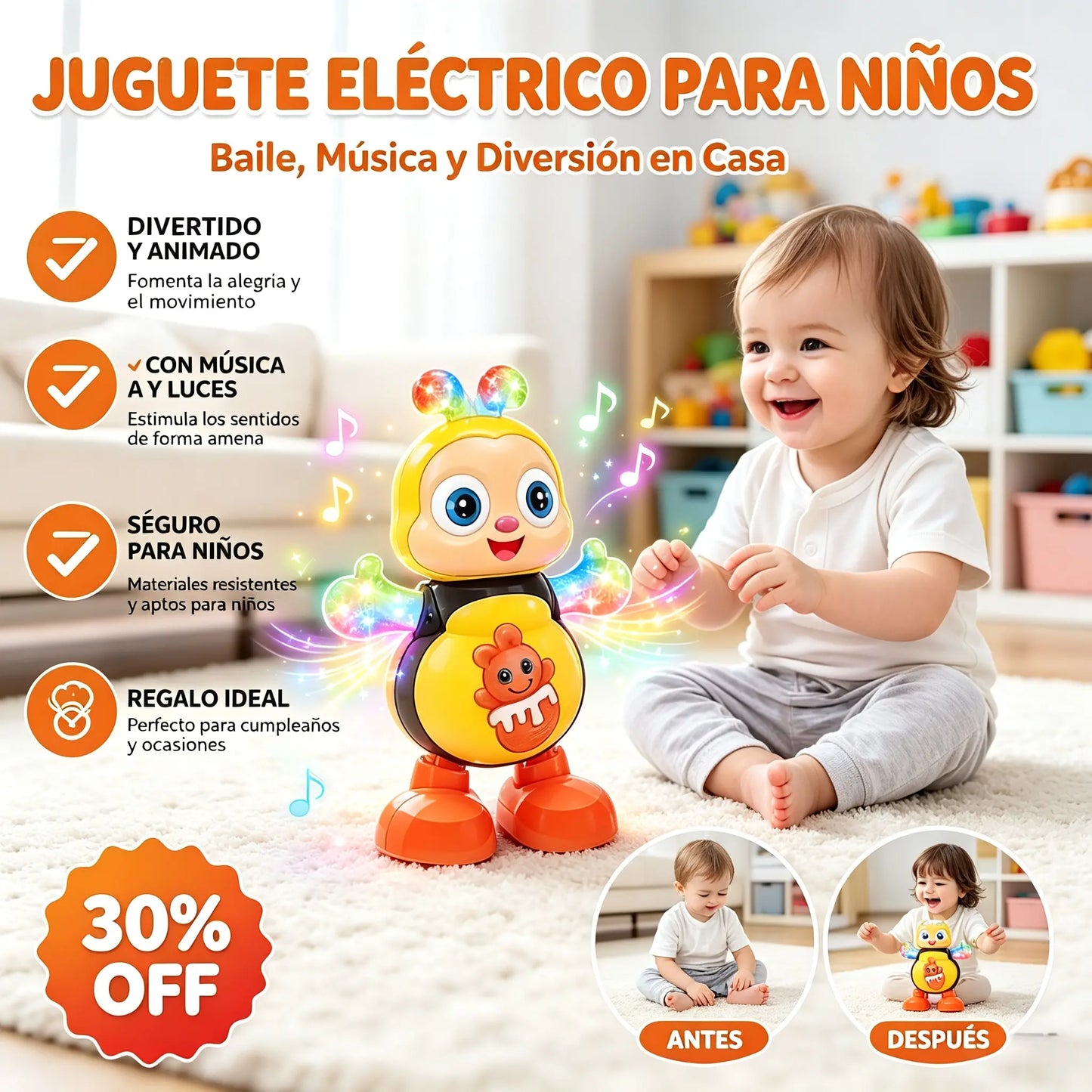 🥳 Juguetes de animales con luces, que cantan y bailan.
