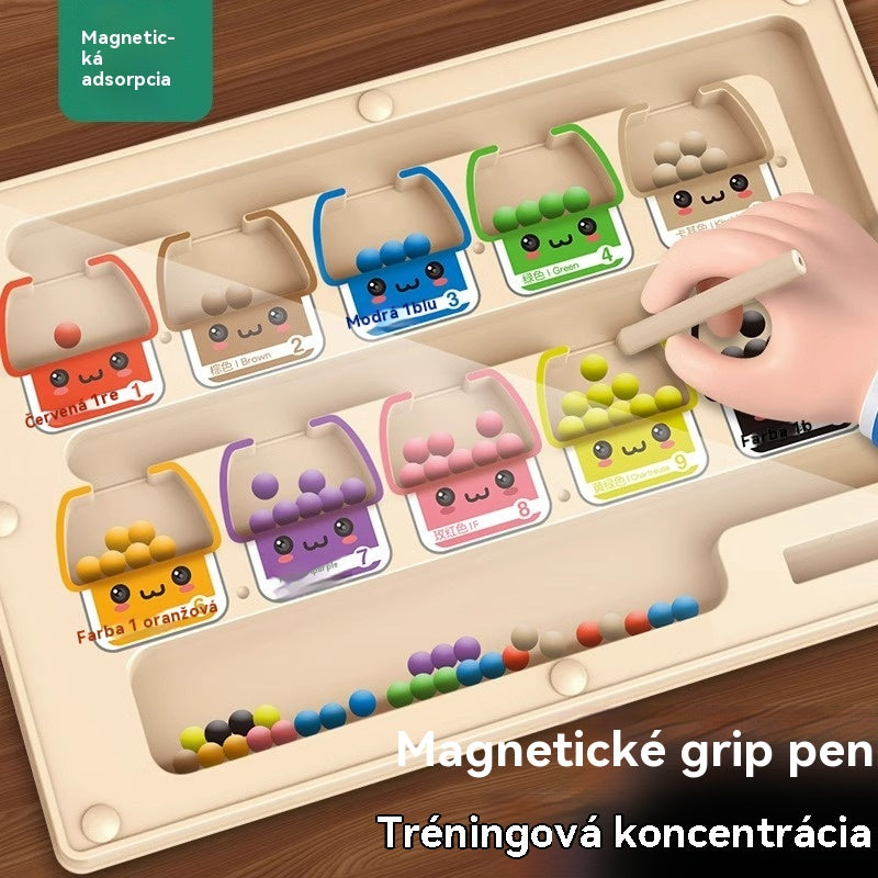 🧒👦🧠 Vzdelávacia zábava s dreveným magnetickým bludiskom! Hračka pre deti na rozvoj zručnosti.