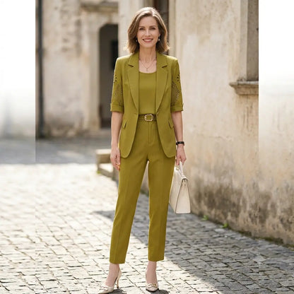 🏆【Chaqueta + Chaleco + Pantalones】Conjunto de traje de tres piezas profesional, elegante e informal