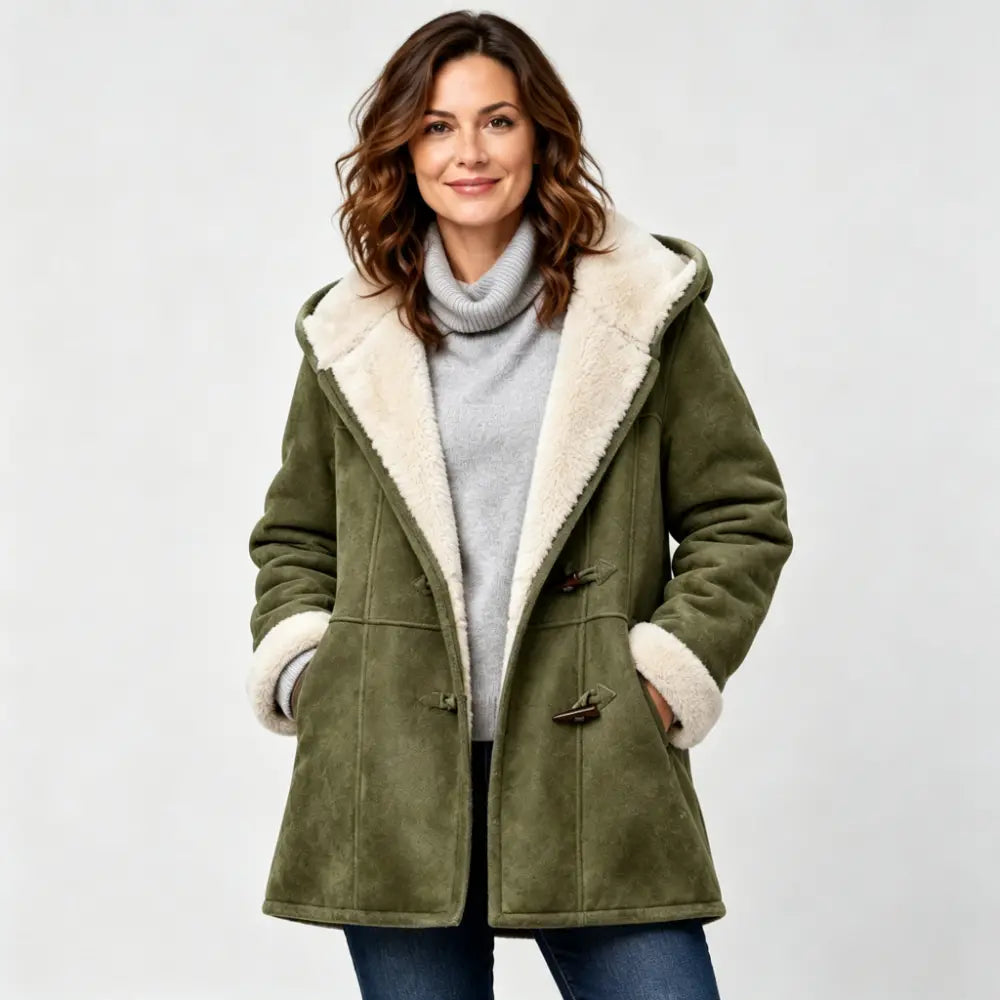 🐏🥼50% OFF💖 Elegante y cálida chaqueta de mujer con forro de gamuza sintética, tallas S-5XL, chaqueta informal de invierno