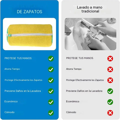 【Compra 1 y llévate 1 gratis】Bolsa cilíndrica para lavar zapatos en la lavadora y para su cuidado.