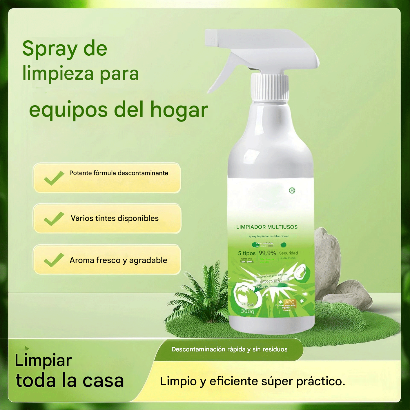 🔥Promoción 2025 50% de descuento🔥 Spray limpiador universal sin enjuague