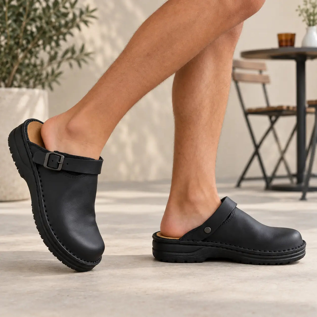 👞 Pago contra entrega✅【38-48】Pantuflas de cuero natural, suela suave, muy cómodas de llevar ✅Unisex