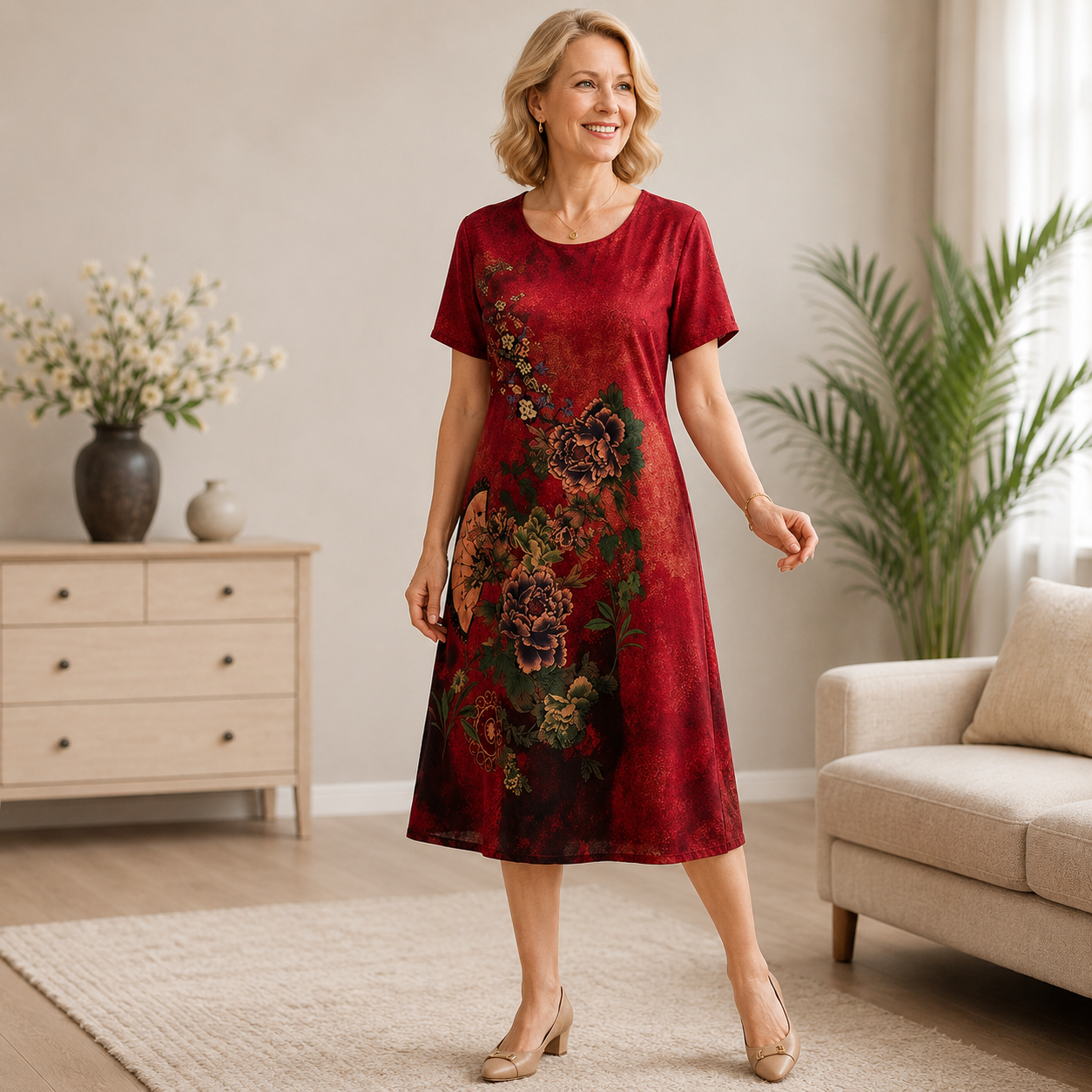 【XL-5XL】Vestido ligero y vaporoso con un corte favorecedor, Vestido informal holgado de alta calidad para mujer.