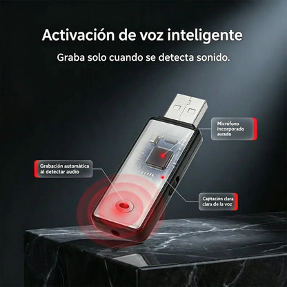 【8/16GB】Grabadora de voz USB portátil de alta resolución con reducción de ruido