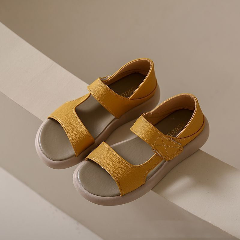 👡【35-43】Retro letné sandále na jednom remienku z mäkkej kože s mäkkou podrážkou
