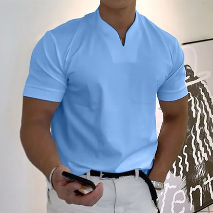 👔【S-5XL】Pánske letné elastické bavlnené tričko s krátkym rukávom 2025
