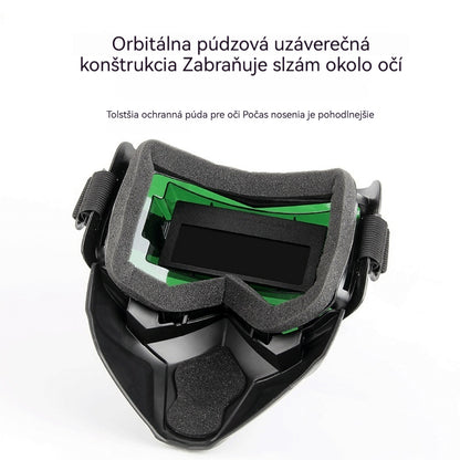 😎 Plne automatická svačicová prilba s ochrannou maskou a hlavnou svetelnou zmenou pre svačičov