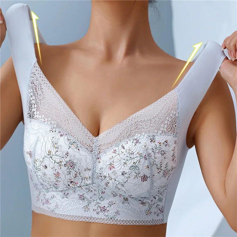 【3 balenie】💕🎁Bezšvová ľadová hodvábna veľká podprsenka, priedušná a nastaviteľná【40kg-100kg】