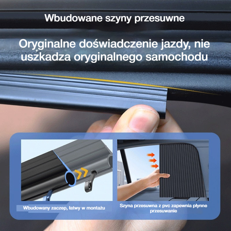 【Zestaw 4 sztuk】 Przesuwne zasłony przeciwsłoneczne do szyb samochodowych | Izolacja cieplna