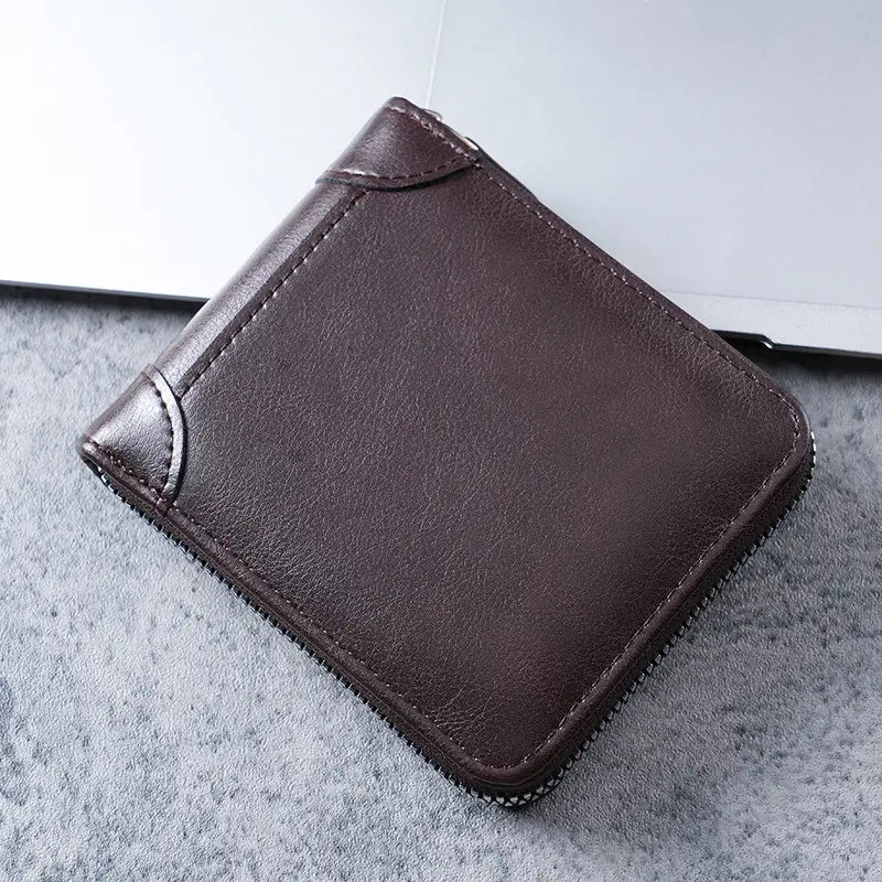 ✨🎁Retro pánska peňaženka z umelej kože so zipsom, puzdrom na karty/skladacou peňaženkou na mince.