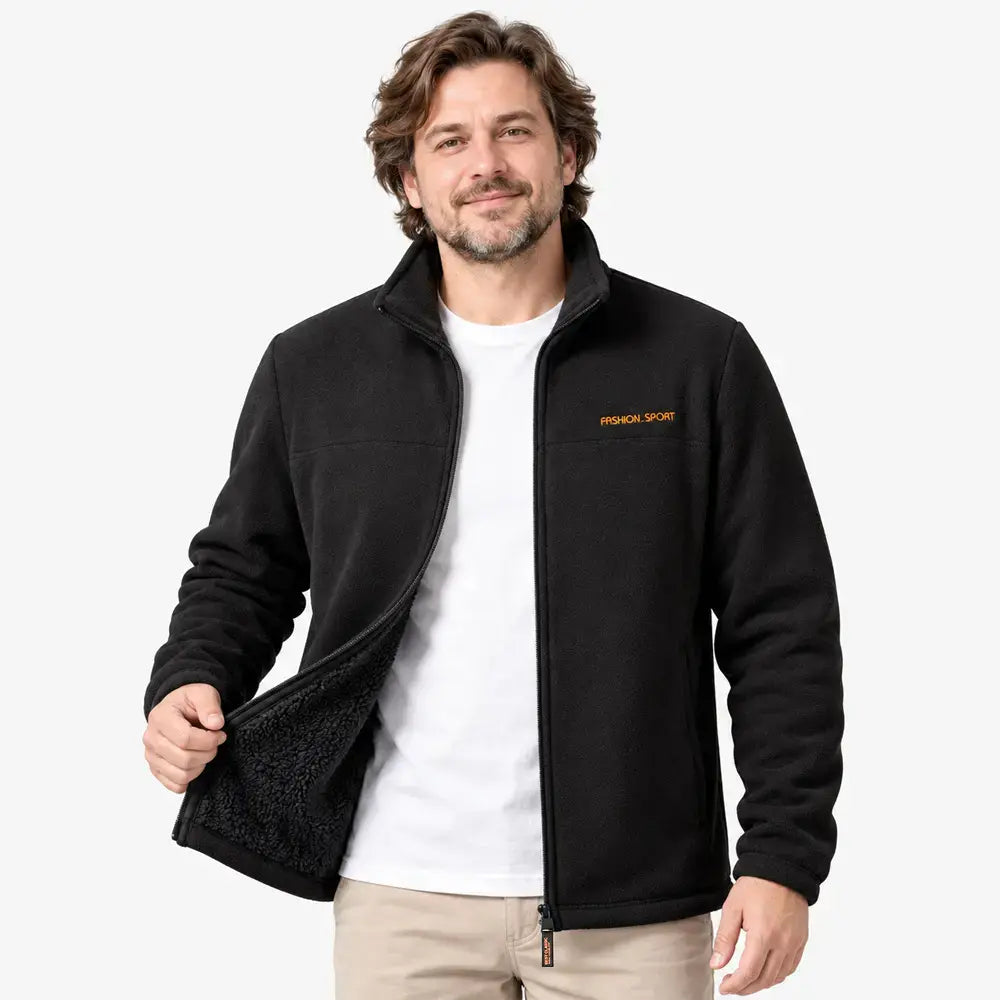 【XL-5XL】Nueva chaqueta polar para hombre para otoño e invierno: con cuello alto, cremallera, aislante, gruesa y cálida.