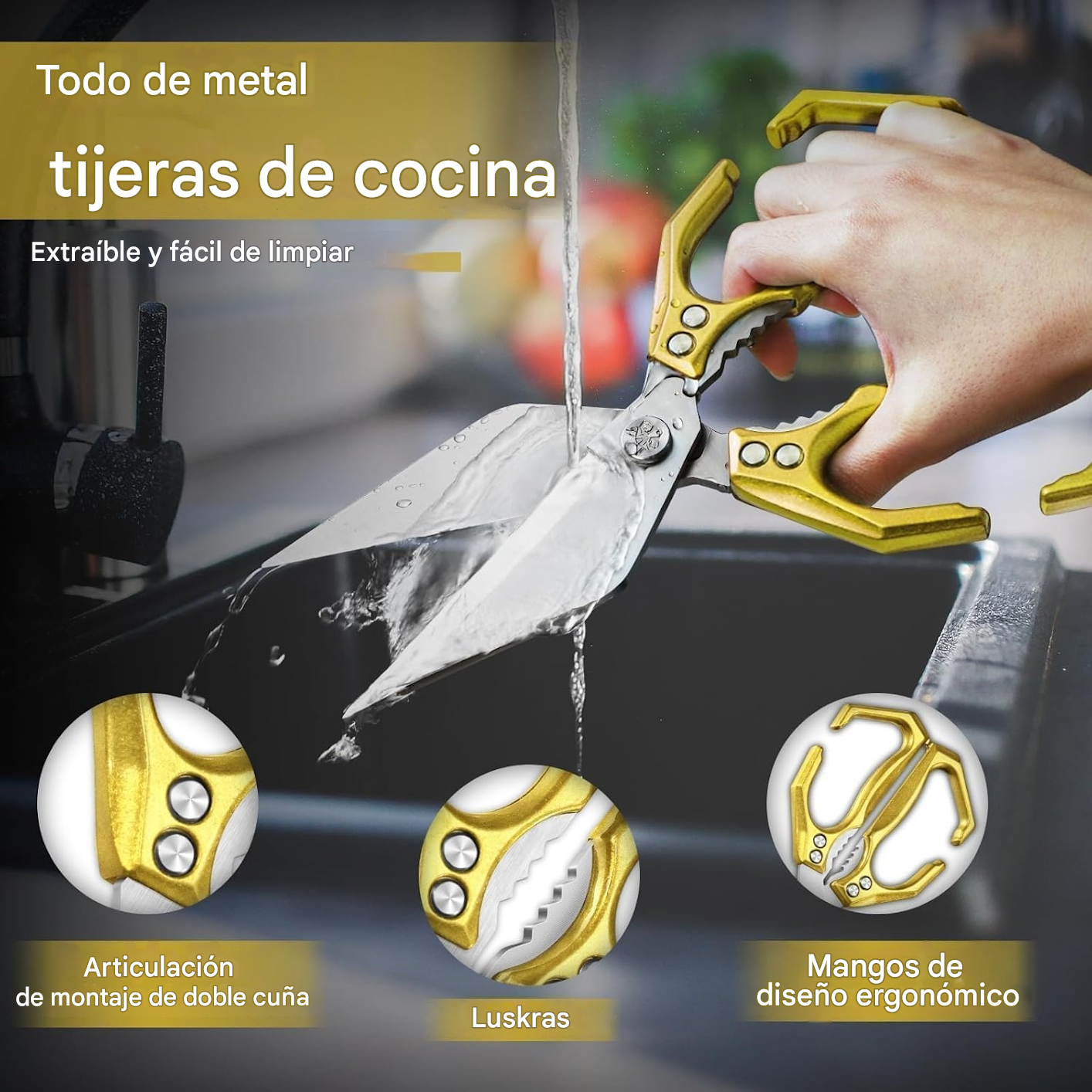 ✂️🔥Oferta por tiempo limitado🥰🔥Tijeras de cocina duraderas y multifuncionales