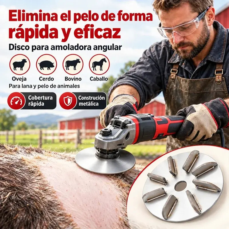 🔧Oferta limitada: -30%🪚 Disco Desplumador de Acero Inoxidable para Amoladora | Disco Quitapelos para Limpieza y Procesado de Carne de Cerdo, Oveja y Ternera