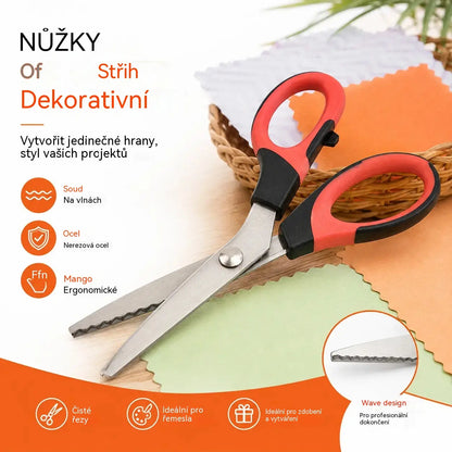 ✂️ Viacúčelové nožnice na rezanie s cikcakovou strihacou hranou – na látky, papier a remeslá 🧵