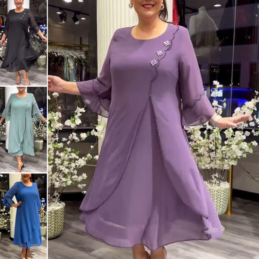 🌸【Reducere 50%】🔥【S-5XL】❤️ Rochie nouă din șifon de înaltă calitate 2024 